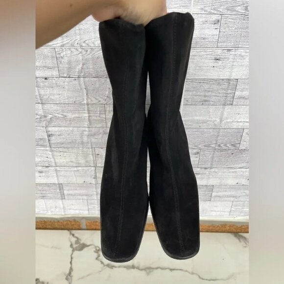 AQUATALIA Suede Black Wedge Boots size 10 - Picture 5 of 14